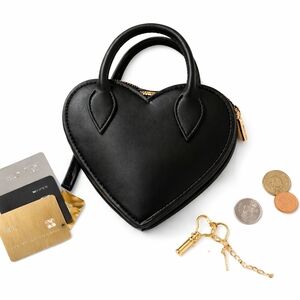 Black Heart Mini Bag Coin Purse | Cards • Lip Gloss • Keys